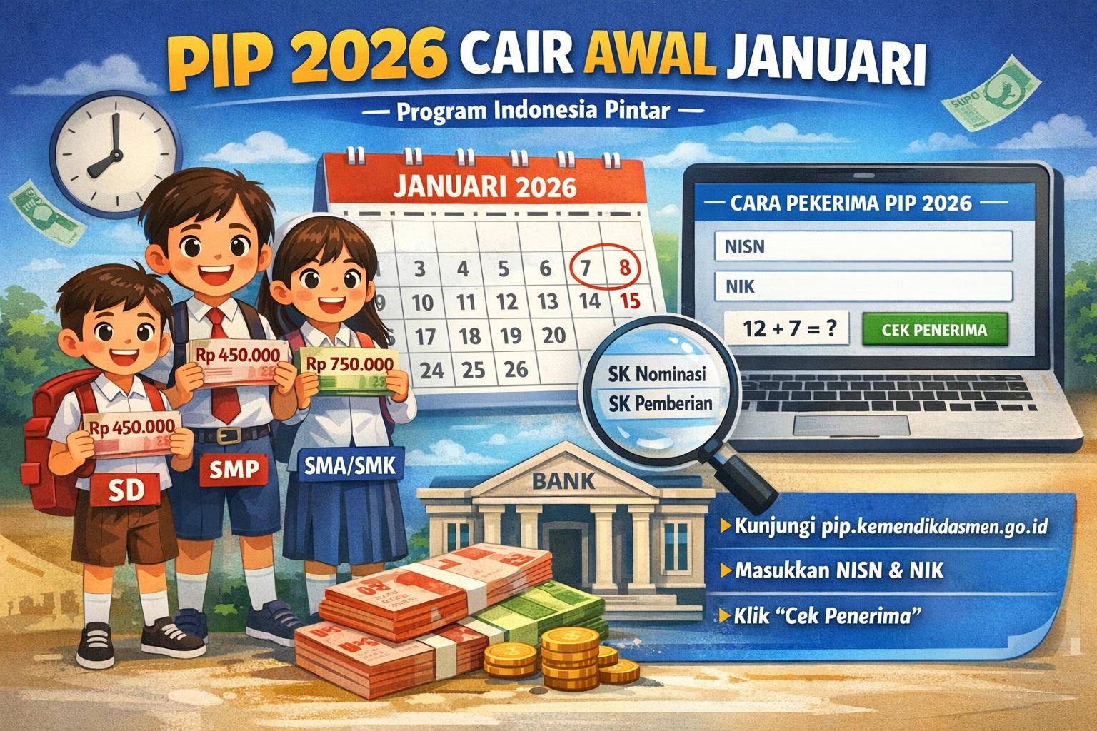 PIP 2026 Berpeluang Cair Awal Januari, Ini Cara Cek Penerima dan Jadwal Pencairan Lewat Link pip.kemendikdasmen.go.id