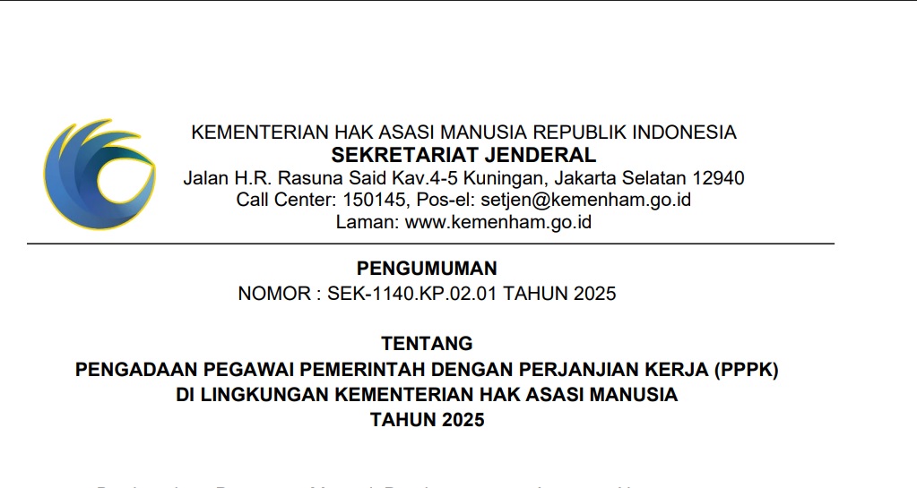 Rekrutmen PPPK Kemenham Dibuka 7 Januari 2026, Cek Syarat, Formasi, Jadwal, dan Cara Daftar