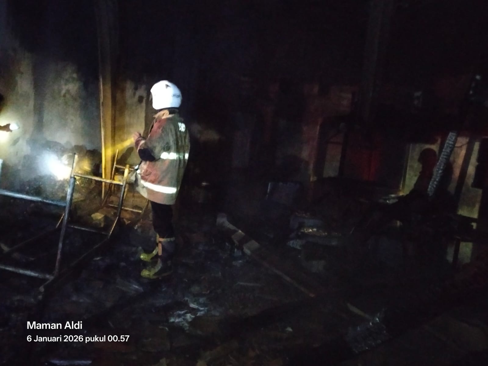 Rumah sekaligus lokasi produksi tahu milik Sutrisno, warga Dusun Senggon RT 03 RW 04 Desa Ngadiroyo, Kecamatan Nguntoronadi, Wonogiri yang terbakar.