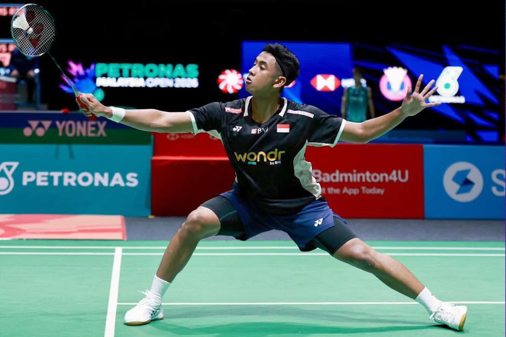 UNJUK GIGI: Alwi Farhan saat bertanding di ajang Malaysia Open,&nbsp;Rabu sore (7/1).  &nbsp;