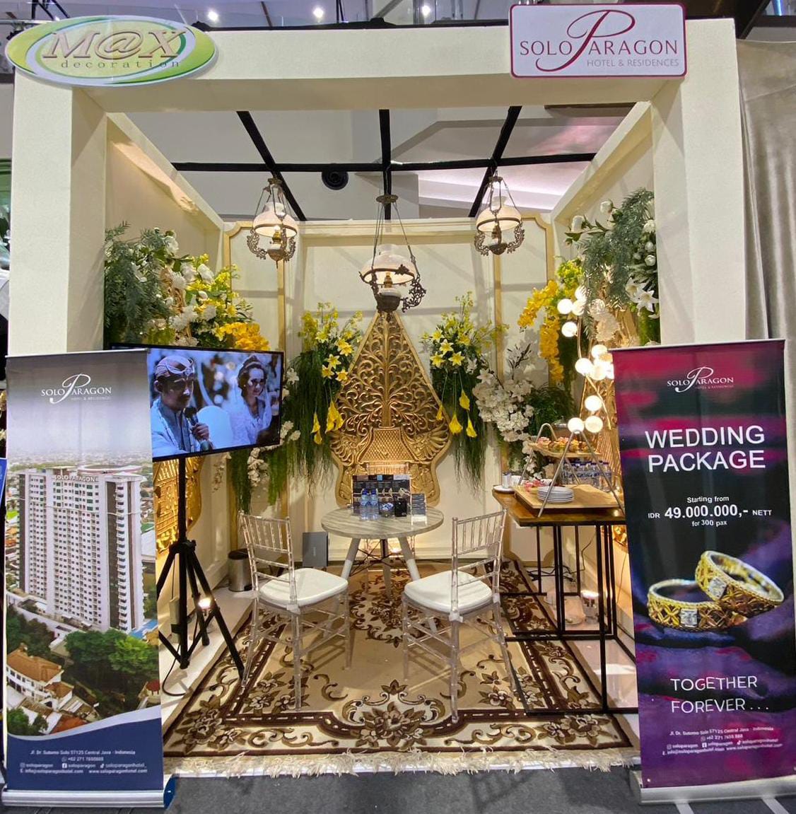 Stand Solo Paragon Hotel & Residences hadir dalam Renjana Wedding Expo &ldquo;Sasmita Rasa&rdquo; yang diadakan di Grand Atrium Solo Paragon Lifestyle Mall pada (9-11/1/2026).