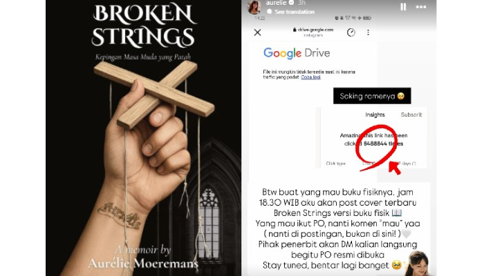 Link google drive buku Broken Strings Aurelie Moeremens tak bisa dibuka.