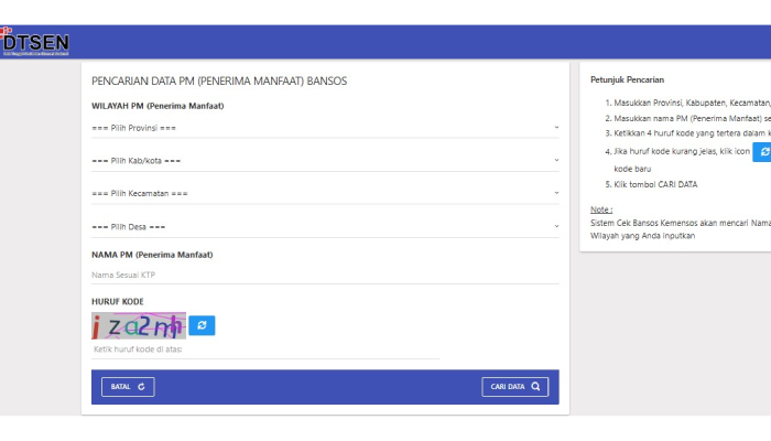 Cek desil DTSEN 2026 lewat Google.