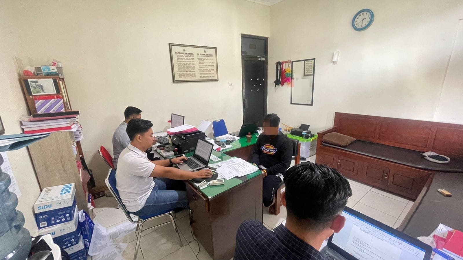 M, warga Kecamatan Girimarto diperiksa anggota Satresnarkoba Polres Wonogiri.