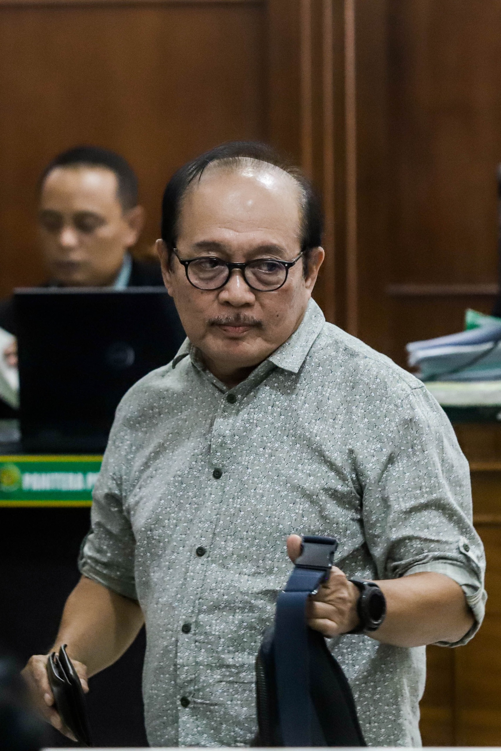 Mohammad Yamin, mantan karyawan Jawa Pos yang dihadirkan oleh Dahlan Iskan di PN Surabaya, Selasa(13/1/2026).