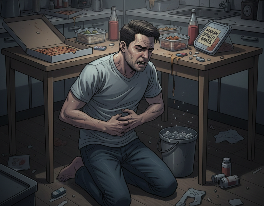 Ilustrasi keracunan makanan.