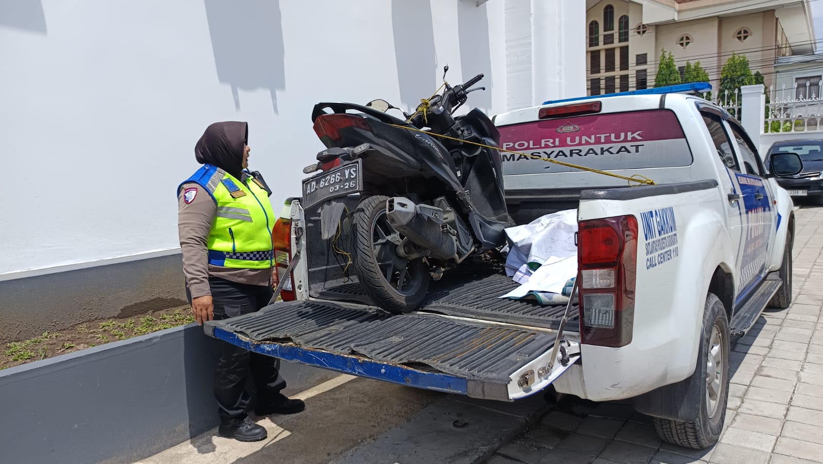 RINGSEK: Kendaraan milik korban laka yang diamankan di Polresta Solo.