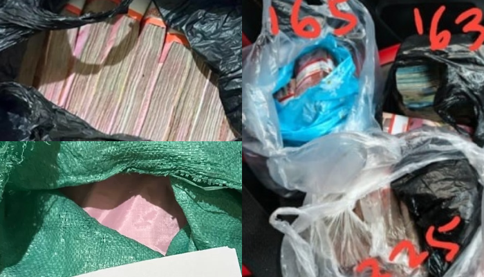 Uang haram hasil dugaan pemerasan Bupati Pati Sudewo disimpan dalam karung dan plastik kresek.