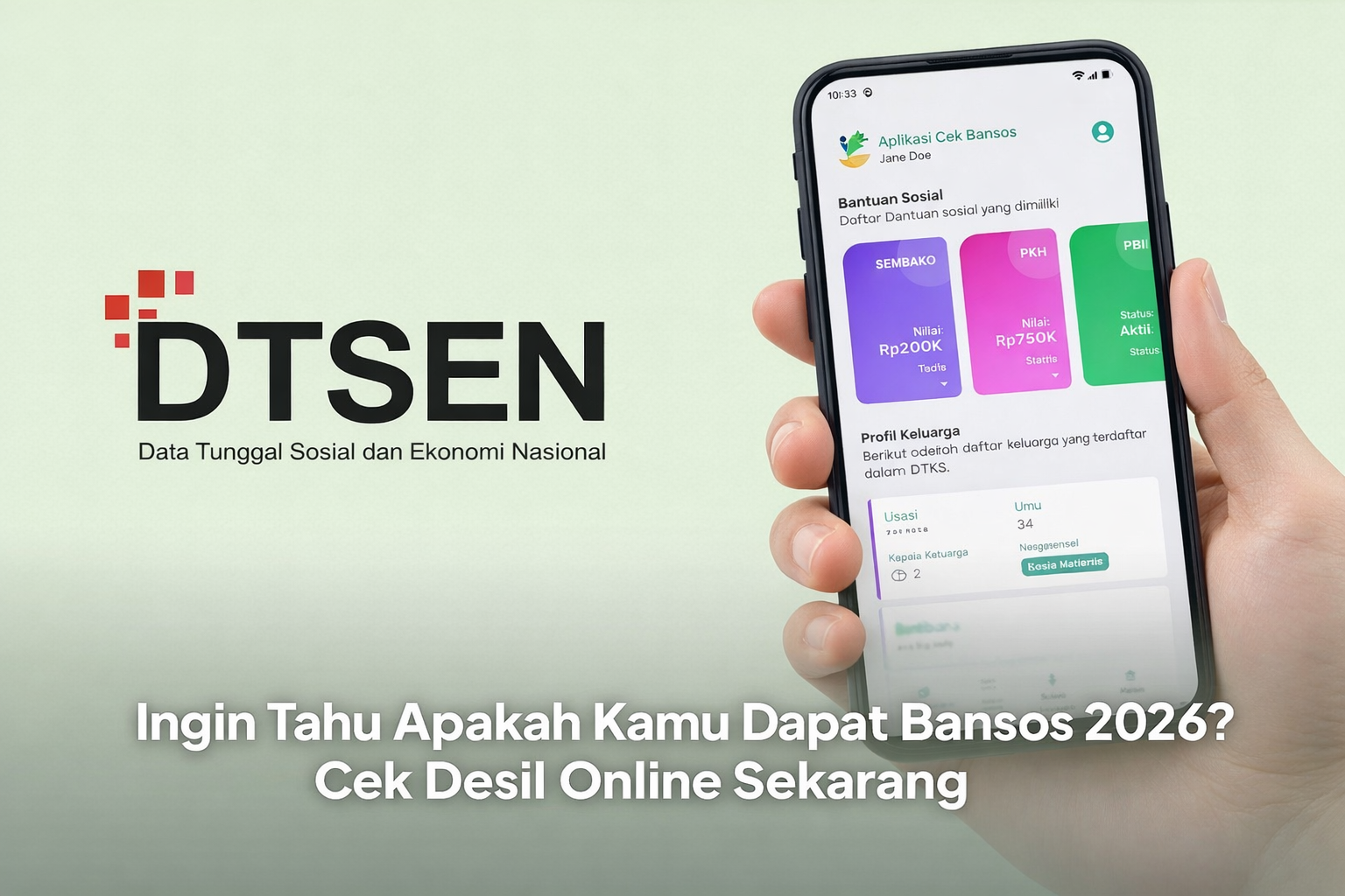 Ingin tahu apakah kamu dapat Bansos 2026? Cek desil secara online pakai NIK KTP lewat situs dan aplikasi resmi Kemensos.