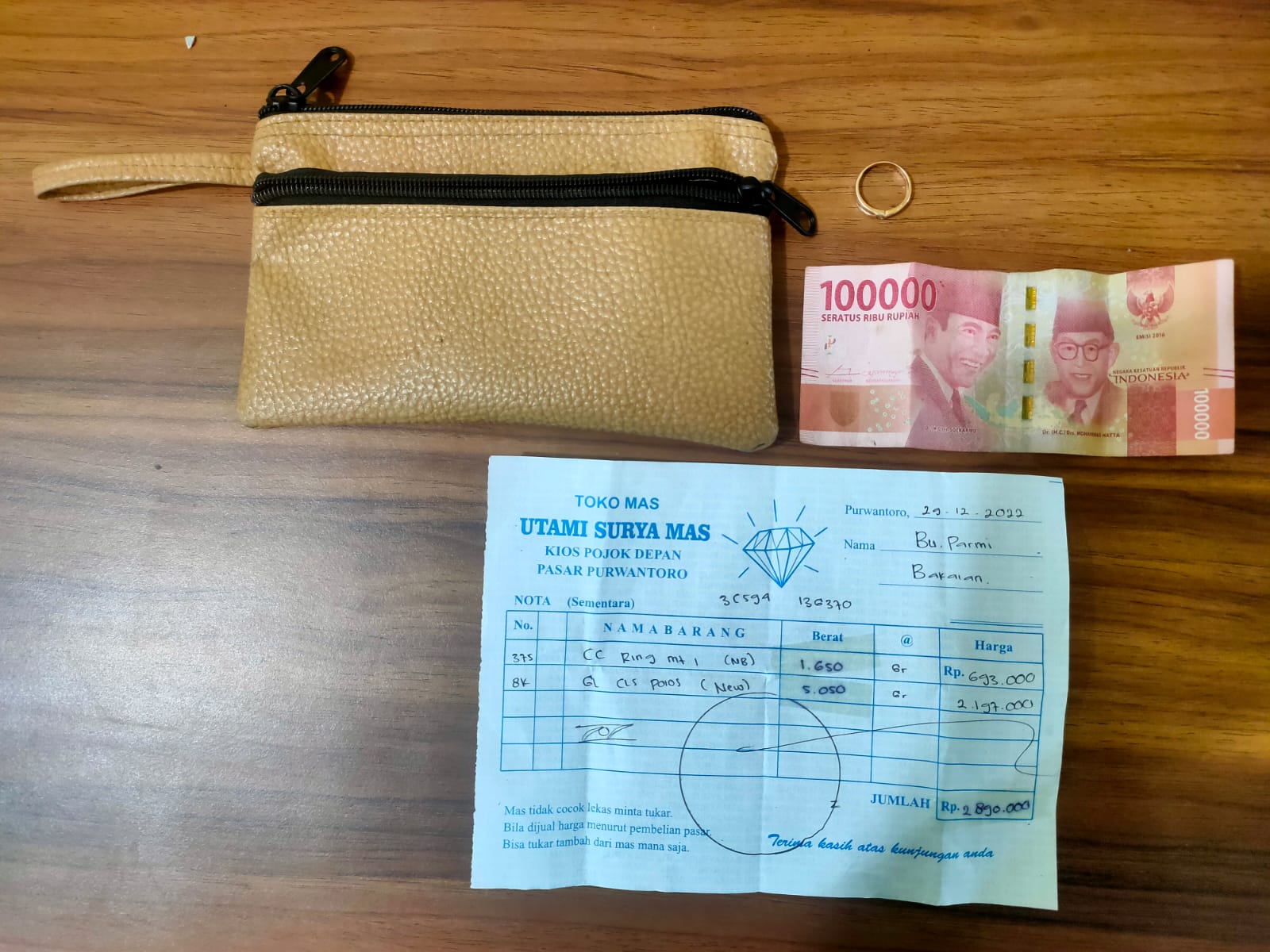 Barang bukti pencurian di Desa Bakalan, Kecamatan Purwantoro, Wonogiri.