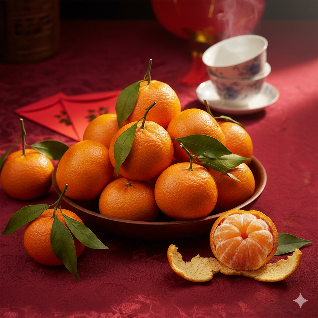 Ilustrasi jeruk mandarin.