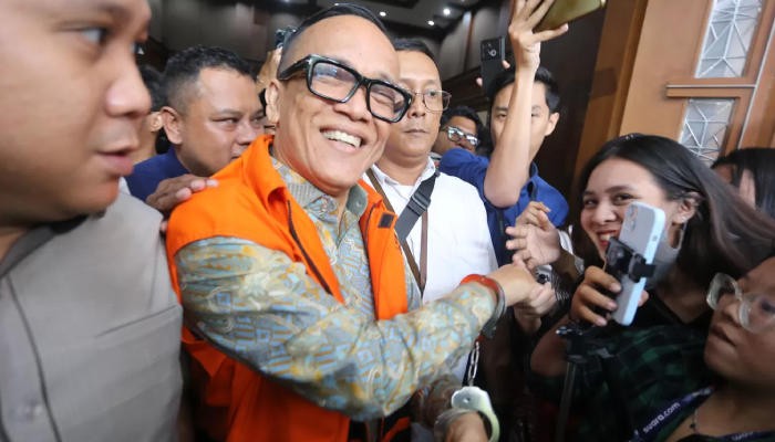 Mantan Wakil Menteri Ketenagakerjaan, Immanuel Ebenezer Gerungan atau Noel menjalani sidang perdana di pengadilan Pengadilan Tindak Pidana Korupsi Jakarta, Senin (19/1/2026).