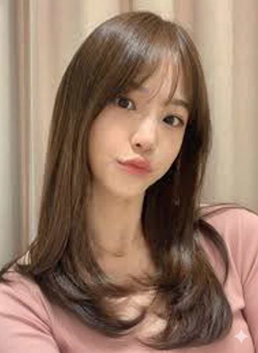 Ilustrasi gaya rambut see through angs