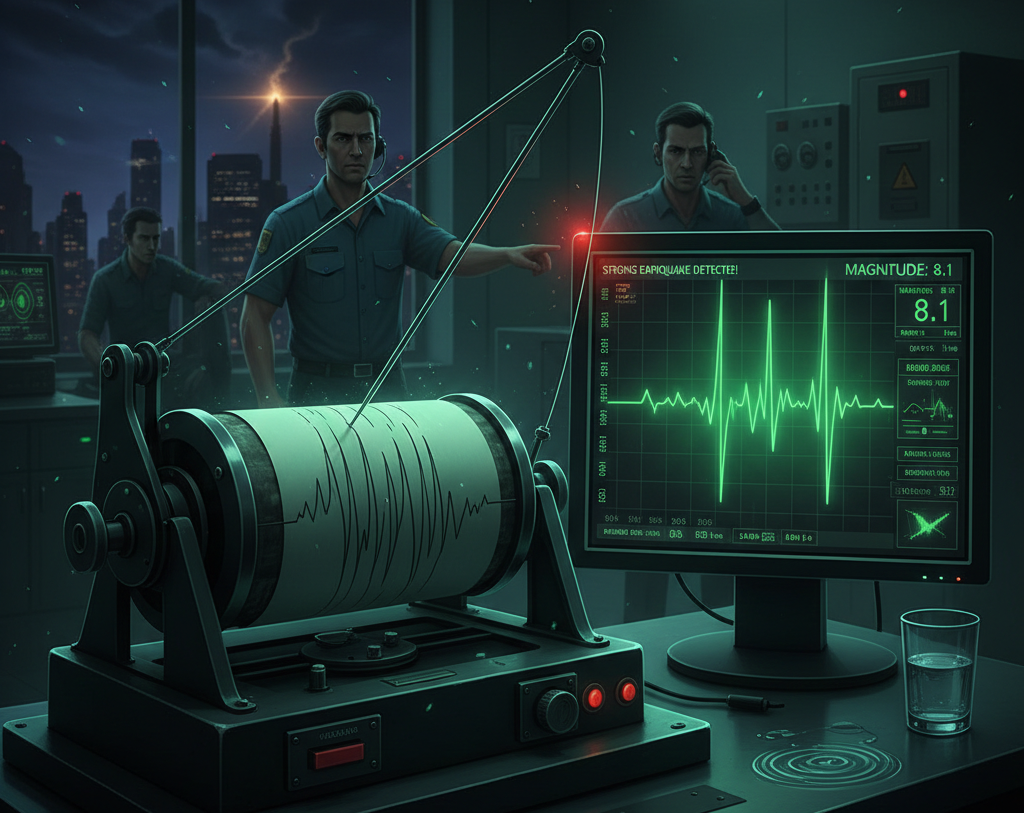 Ilustrasi alat pendeteksi gempa.