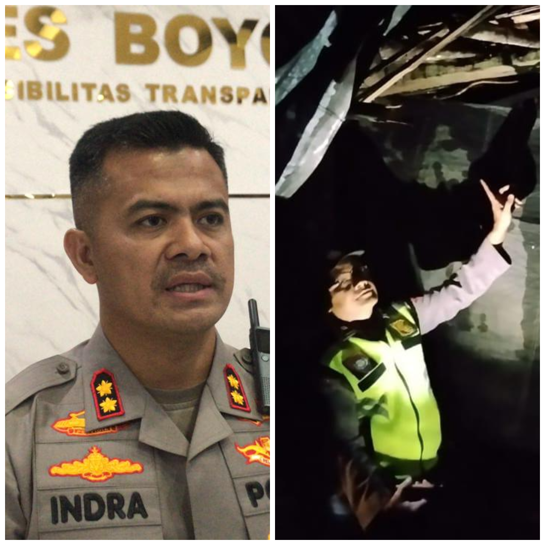 Kapolres Boyolali AKBP Indra Maulana Saputra beri keterangan pers, Selasa (27/1/2025). Foto kanan, bagian rumah yang rusak akibat ledakan bahan petasan.