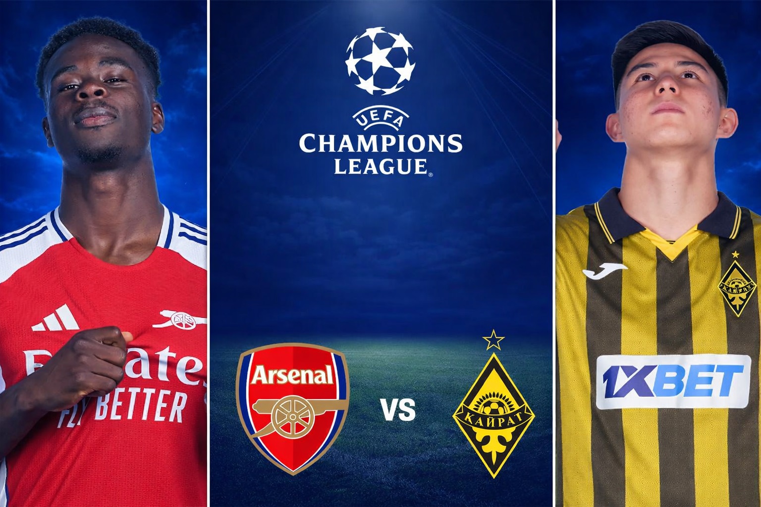 Arsenal vs Kairat di Liga Champions 2025-2026 digelar di Emirates Stadium. Cek jadwal, prediksi skor, line up, dan live streaming.