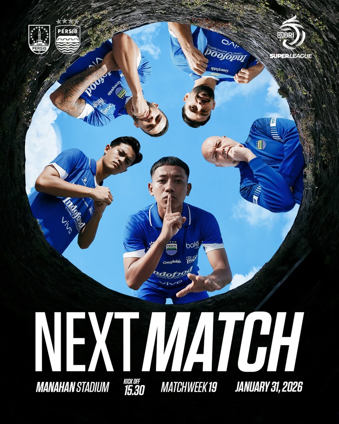 PENUH SINDIRAN: Poster pra pertandingan yang diunggah tim media Persib Bandung untuk menatap laga kontra Persis Solo di Manahan (31/1).