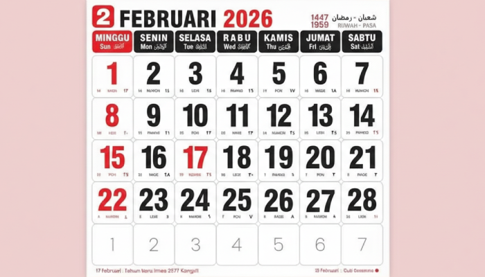 Kalender Februari 2026.