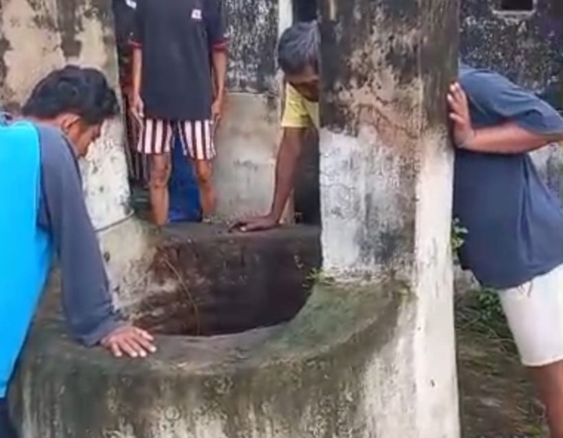 Sumur yang menjadi lokasi ditemukannya korban di Desa Gondangan, Kecamatan Jogonalan, Klaten.