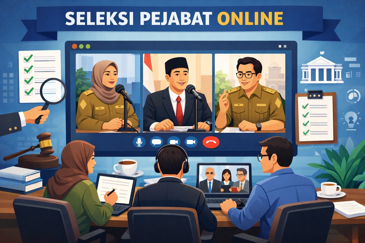 ILustrasi seleksi pejabat. (AI Genetrated/ChatGPT)