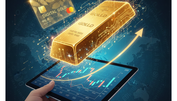 Ilustrasi investasi emas digital.
