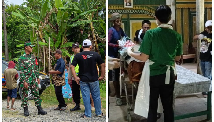 Lokasi lansia tertemper KA Banyubiru di Juwangi, Boyolali, Jumat (6/2/2025). Foto kanan, persiapan pemakaman di rumah duka