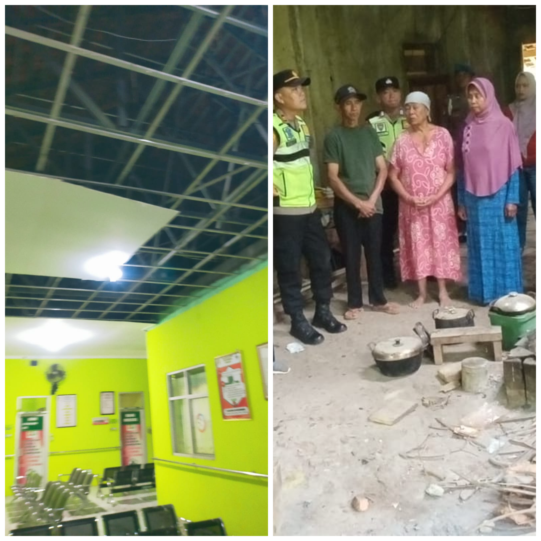 Atap Puskesmas Jatiroto 2 dan rumah warga di Wonogiri rusak akibat guncangan gempa pacitan, Jumat (6/2/2025)