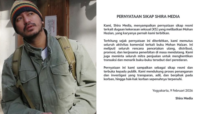 Pernyataan Shira Media yang putus kerja sama dengan Mohan Hazian usai kasus viral dugaan pelecehan.&nbsp;