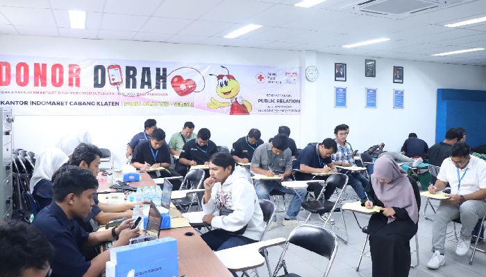 Antusiasme peserta donor darah yang digelar Indomaret Cabang Klaten.