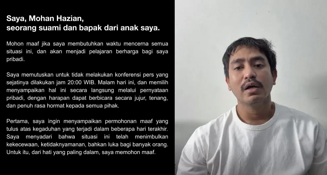 Mohan Hazian bantah tuduhan pelecehan kepada talent model, akui kesalahan masa lalu, dan sampaikan permintaan maaf terbuka.