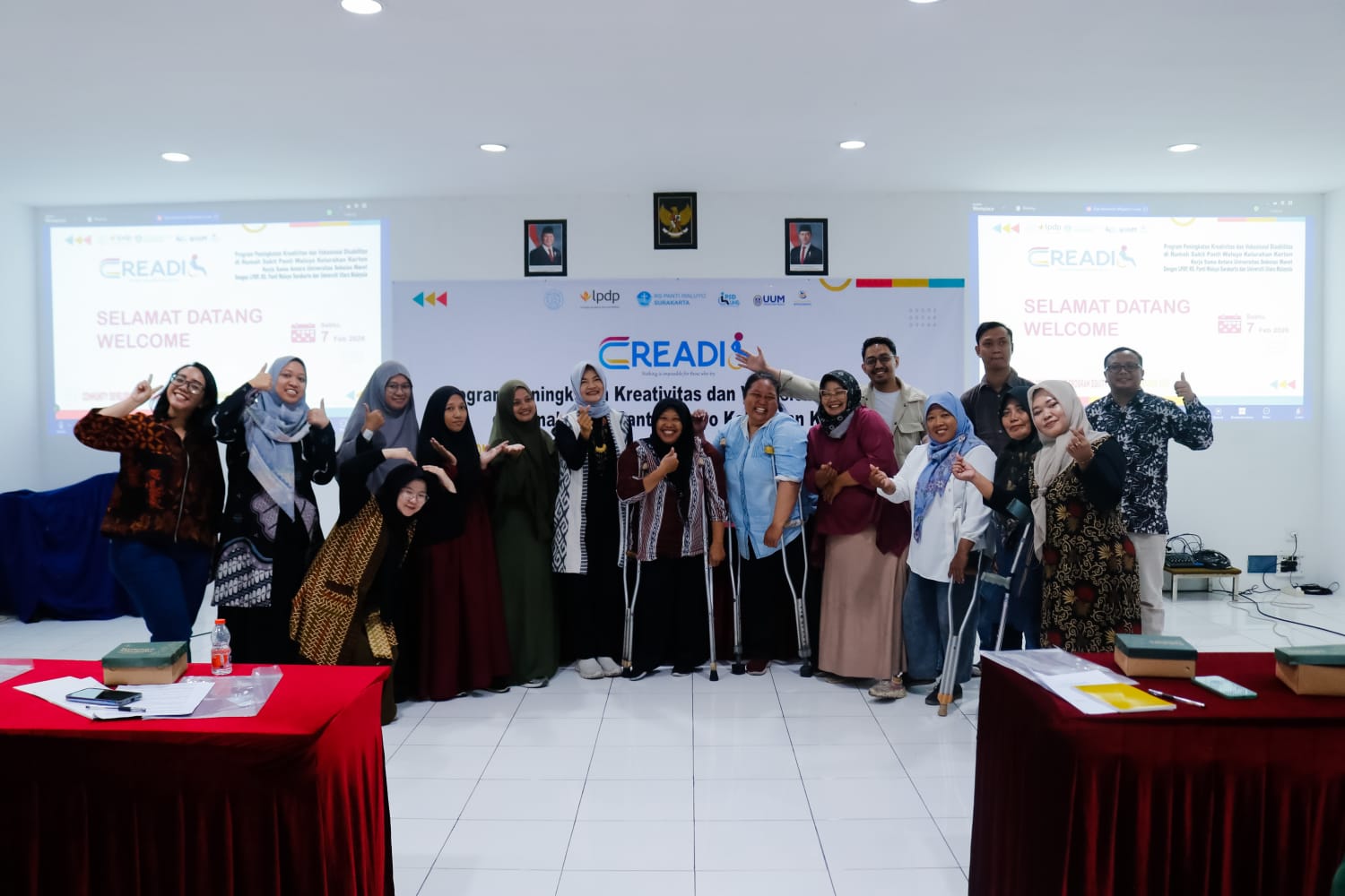 PSD LPPM UNS gelar Program CREADIS di RS Panti Waluyo Surakarta untuk tingkatkan kreativitas dan kewirausahaan inklusif disabilitas.