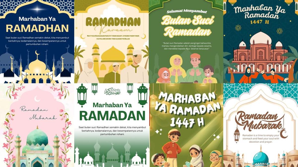 Link download poster Ramadhan 2026 gratis lengkap dengan cara edit mudah di Canva. Tersedia 40 template poster Ramadhan siap pakai dan editable.