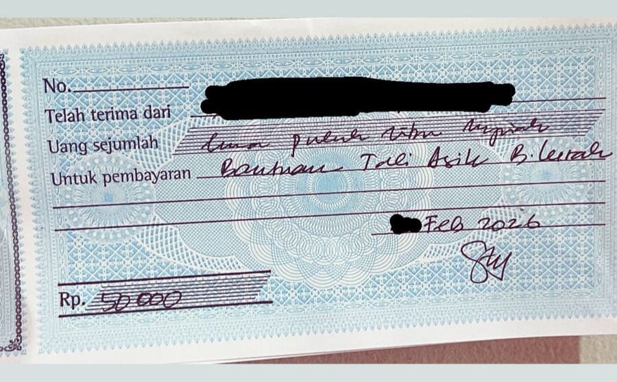 Bukti kuitansi iuran diduga untuk tali asih lurah di Banjarsari. (ist)