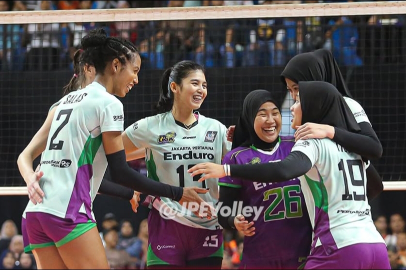 Aksi Jakarta Pertamina Enduro di Proliga.