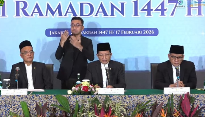 Menteri Agama Nasaruddin Umar menyampaikan hasil sidang isbat penentuan awal puasa Ramadan 1447 H.