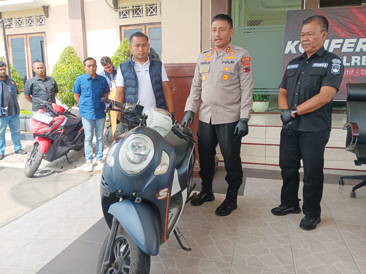 Sepeda motor Honda Scoopy milik warga Pedan yang berhasil disita dari pelaku curanmor.