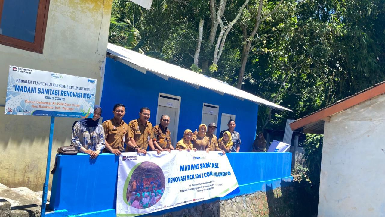 Hasil renovasi MCK di SDN 2 Conto, Kecamatan Bulukerto, Kabupaten Wonogiri. 