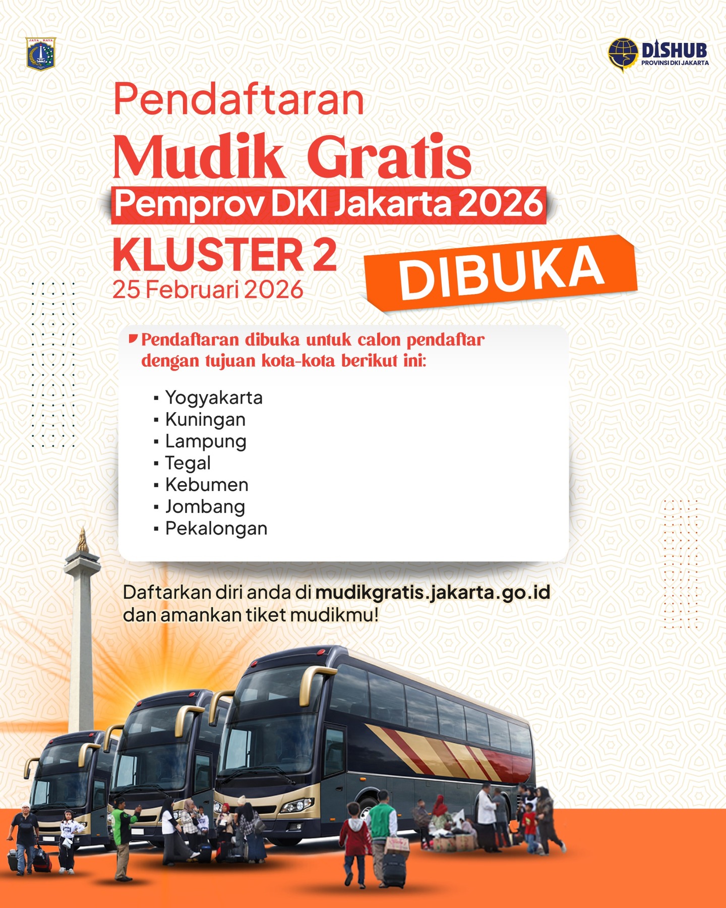 Pemprov DKI Mudik Gratis 2026 Tahap 2 Dibuka, Cek Link mudikgratis.jakarta.go.id dan Daftar Sekarang!