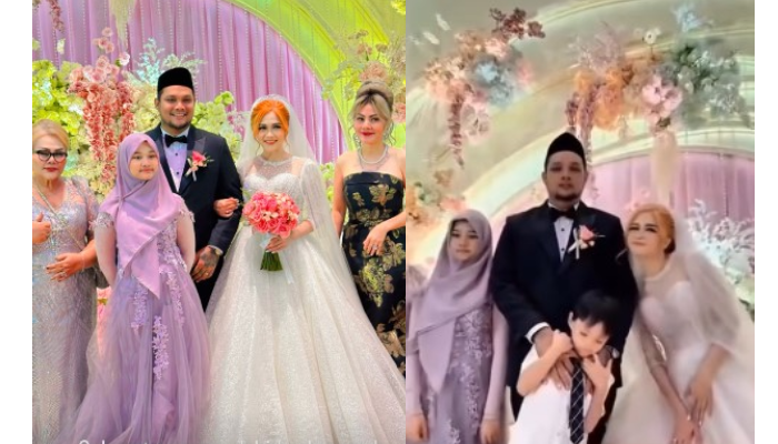 Momen bahagia Virgoun dan Lindi Fitriyana di hari pernikahan.