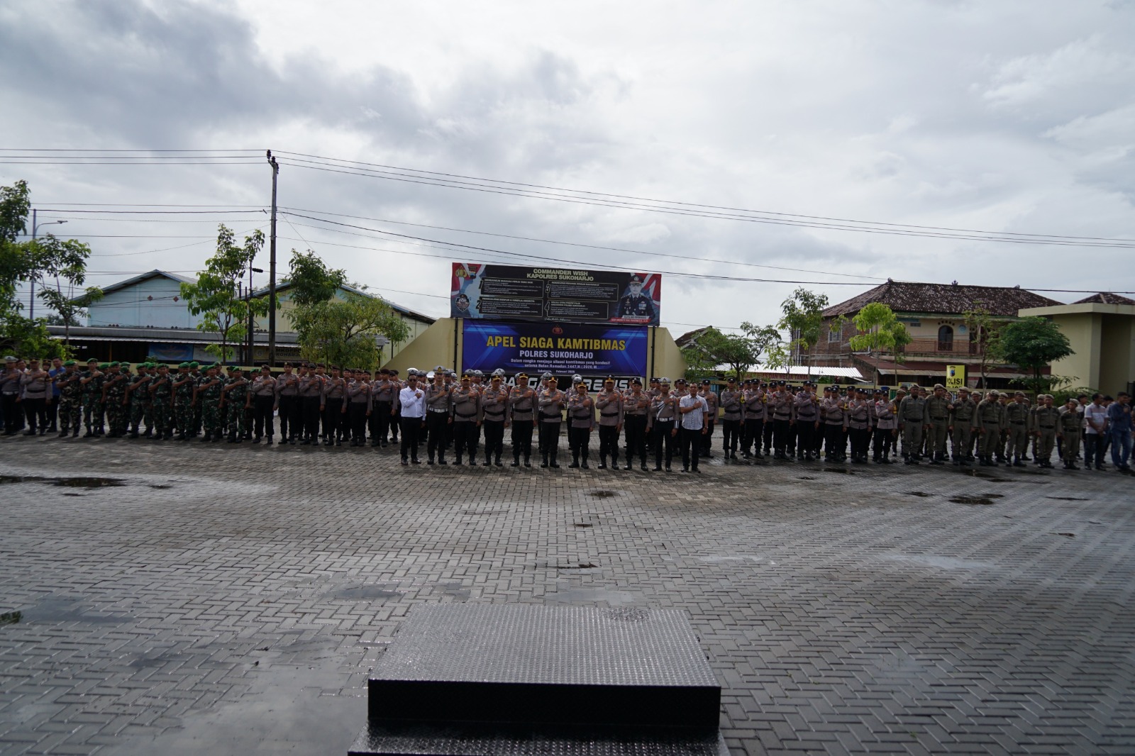 Apel Siaga Kamtibmas di Lapangan Presisi Mapolres Sukoharjo, Kamis (26/2), untuk menyambut Ramadan.