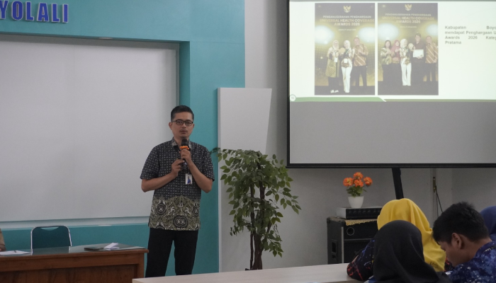 Kegiatan sosialisasi yang digelar oleh BPJS Kesehatan Cabang Boyolali dan Dinas Sosial Boyolali.