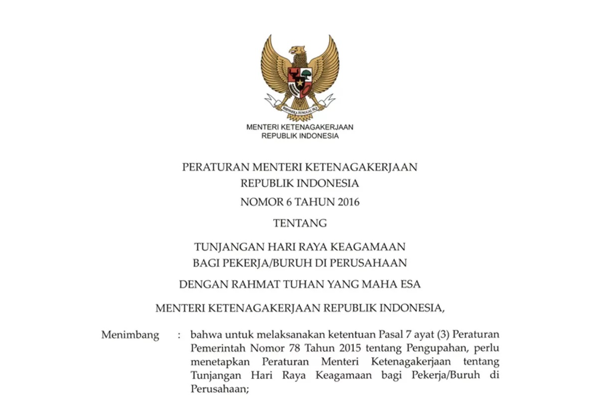 THR ASN 2026, Polri, TNI, Pensiunan Segera Cair Awal Ramadan, THR Pegawai Swasta Wajib Lunas Sesuai Permenaker Nomor 6 Tahun 2016