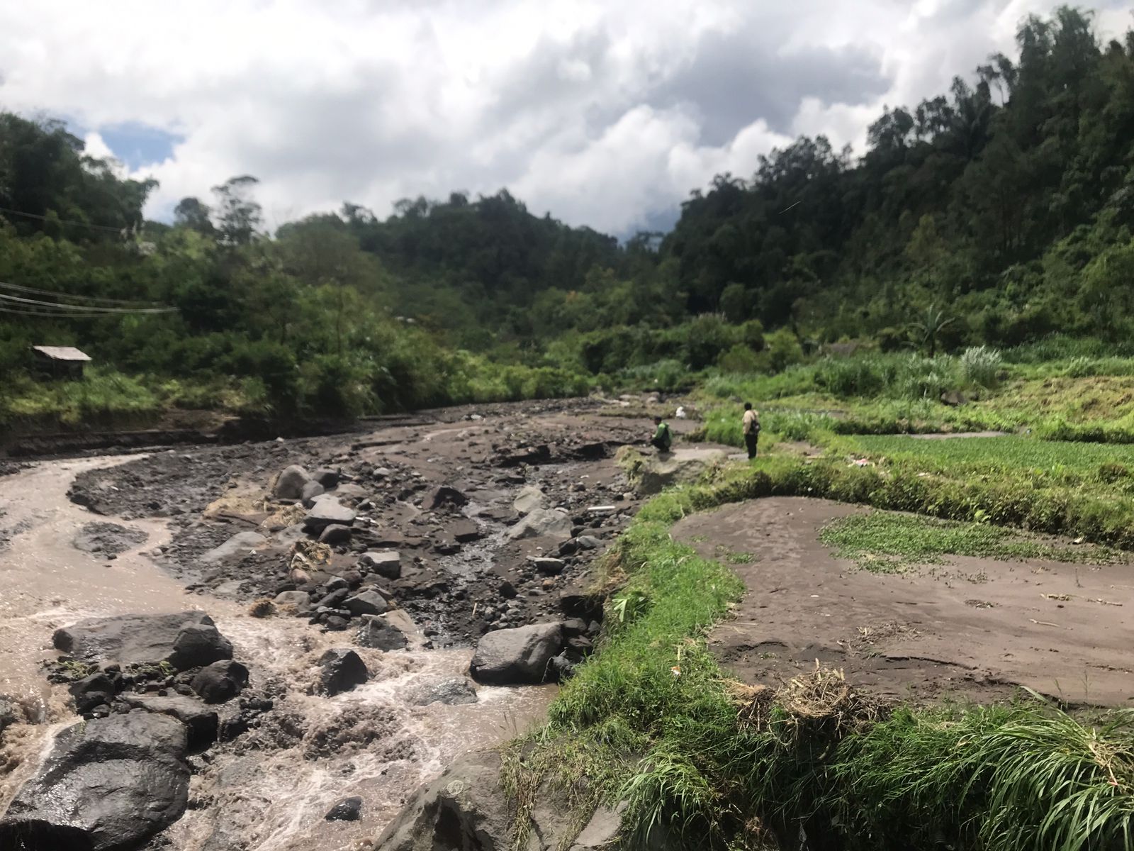 Kondisi Kali Apu setelah terjadi banjir lahar dingin, Rabu (4/3/2026).