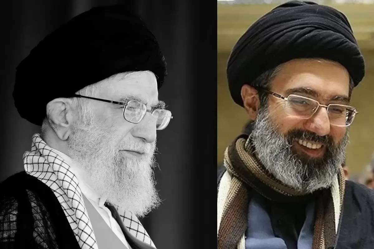 Mojtaba Khamenei (kanan), putra dari mendiang Pemimpin Tertinggi Iran Ayatollah Ali Khamenei (kiri)