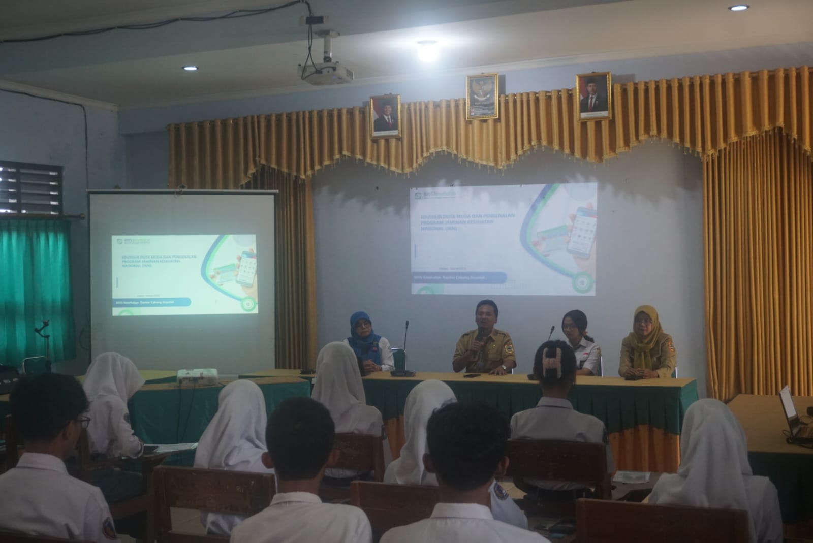 BPJS Kesehatan Cabang Boyolali saat menggelar Edutour Duta Muda dan Pengenalan Program JKN di SMK Negeri 1 Juwiring. 