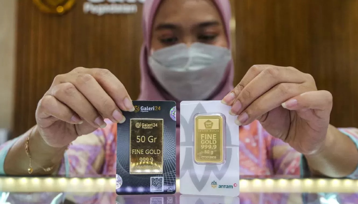 Harga emas Antam hingga Galeri 24 kompak naik pada perdagangan Rabu, 10 Maret 2026.