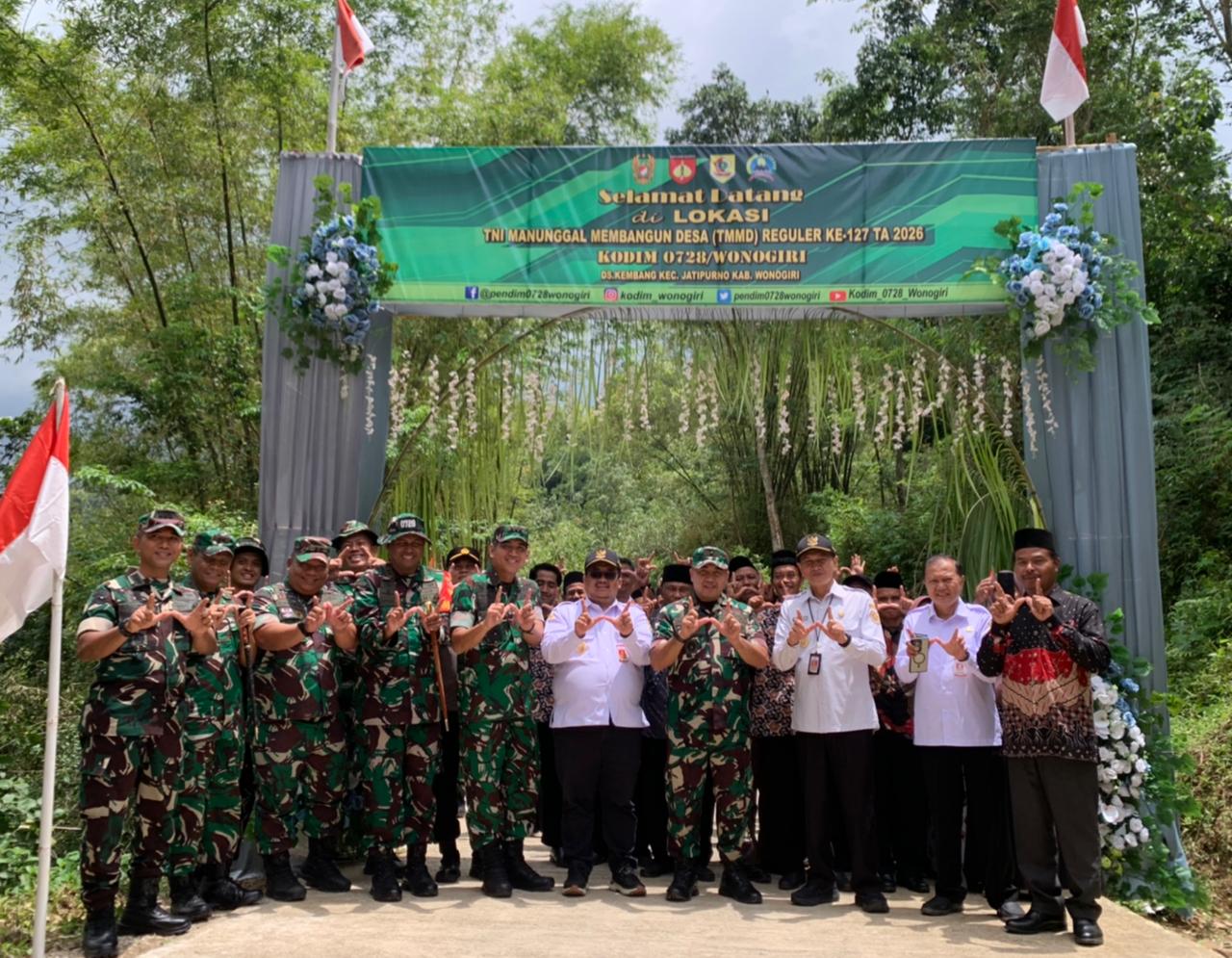 Penutupan Program TMMD Reguler ke-127 Tahun Anggaran 2026 di Desa Kembang, Kecamatan Jatipurno, Kabupaten Wonogiri,  Rabu (11/3/2026).