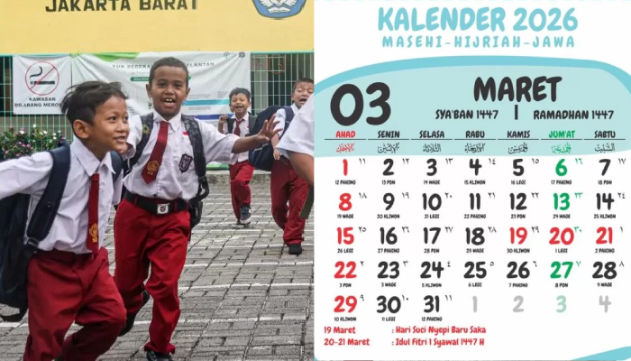 Ilustrasi jadwal libur anak sekolah Maret 2026.