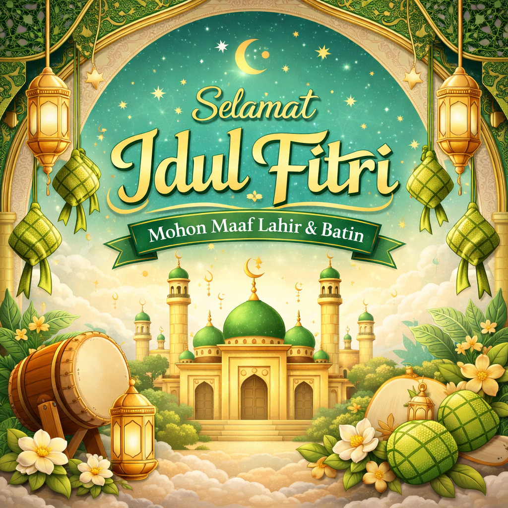Poster untuk memberi selamat Lebaran