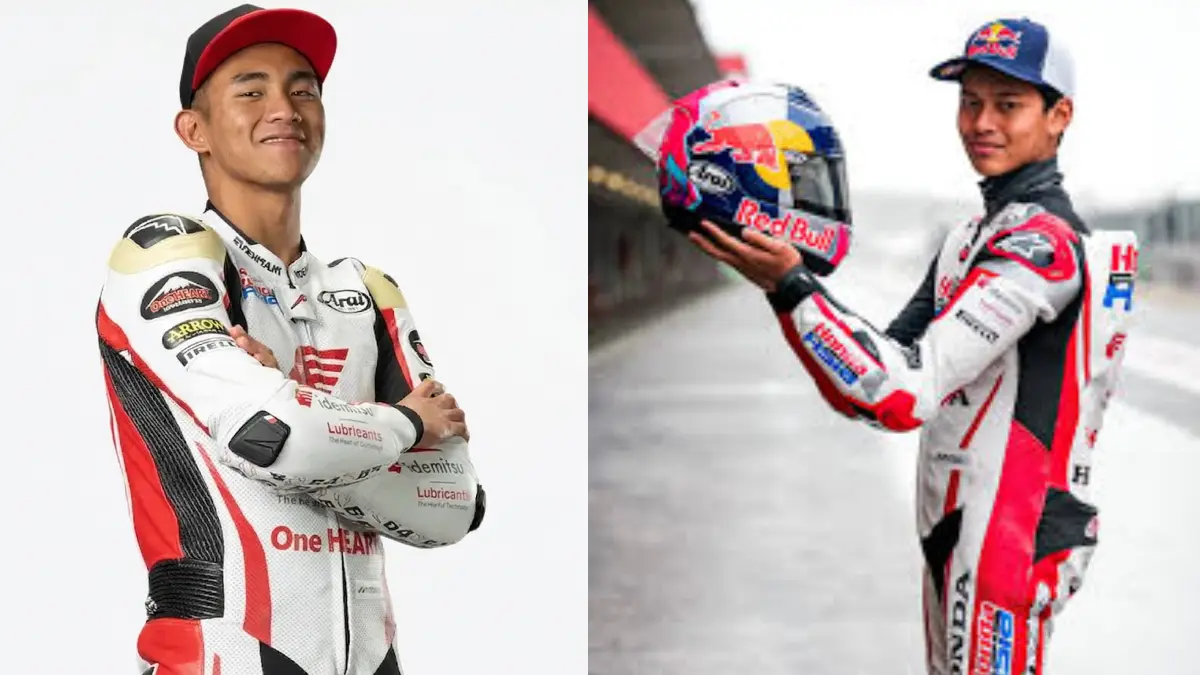 Pembalap moto3 asal Indonesia Mario Suryo Aji (kiri) dan Veda Ega Pratama (kanan).